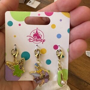 Disney Tinker Bell Charm Trio - Green, Gold, Purple